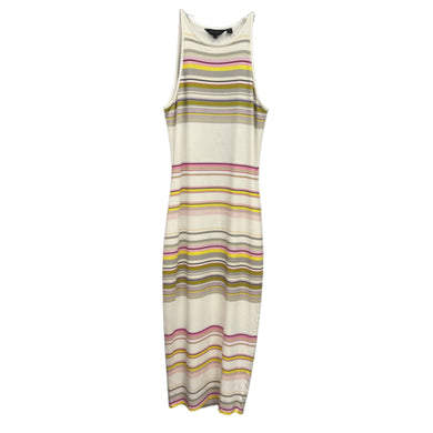 Ted Baker White Striped Midi Dress front view