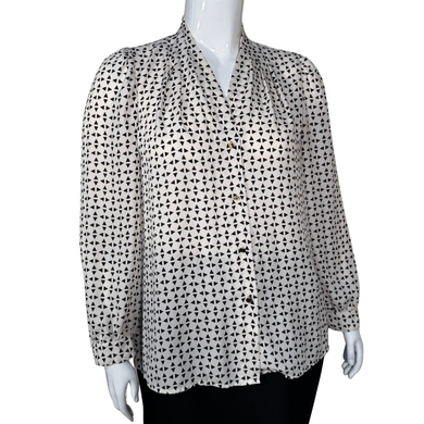 Nine West Modern Geo Button-Down Blouse