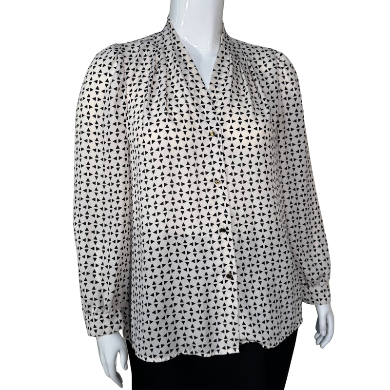 Load image into Gallery viewer, Nine West Modern Geo Button-Down Blouse

