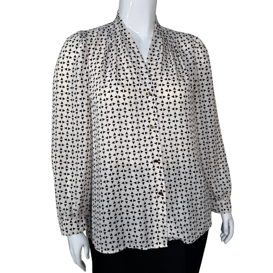 Nine West Modern Geo Button-Down Blouse