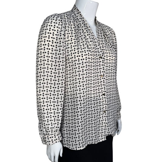 Nine West Modern Geo Button-Down Blouse