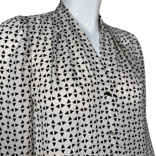 Nine West Modern Geo Button-Down Blouse