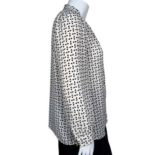 Nine West Modern Geo Button-Down Blouse