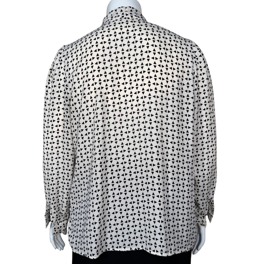 Nine West Modern Geo Button-Down Blouse