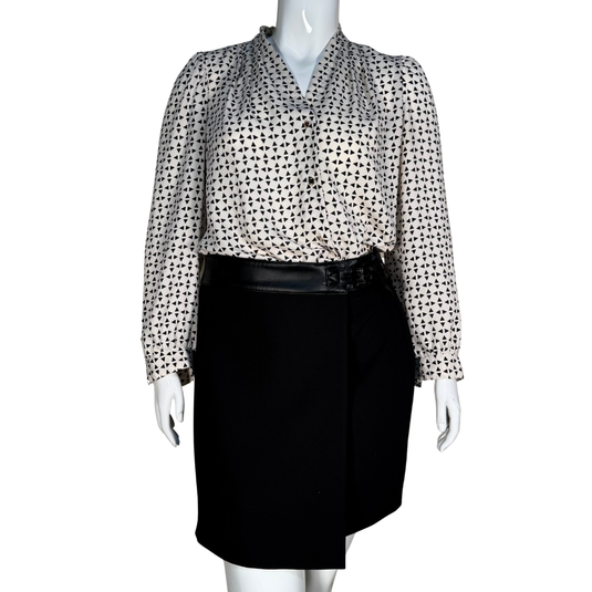 Nine West Modern Geo Button-Down Blouse