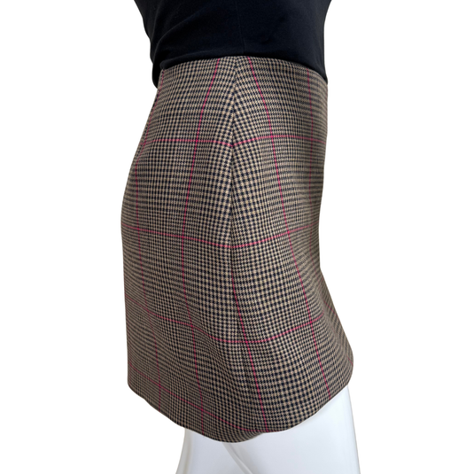 Paris Atelier & Other Stories Plaid Mini Skirt with Pink Accent Lines