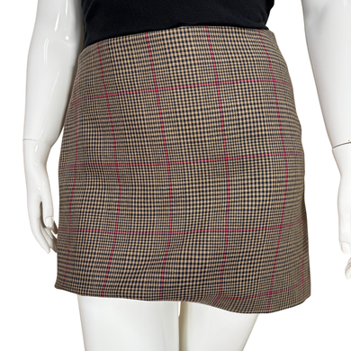Paris Atelier & Other Stories Plaid Mini Skirt with Pink Accent Lines