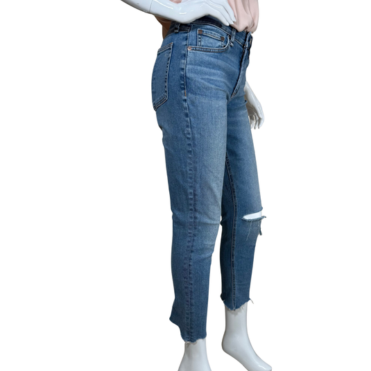 Blue jeans on a white background