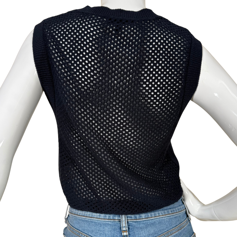 Load image into Gallery viewer, Black mesh vest on a mannequin with a white background

