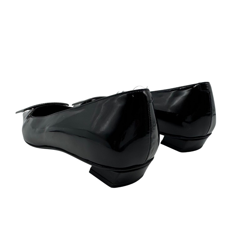 Load image into Gallery viewer, Roger Vivier Black Glossy Buckle Flats
