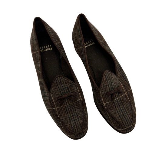 Stuart Weitzman Plaid Velvet Trim Loafers