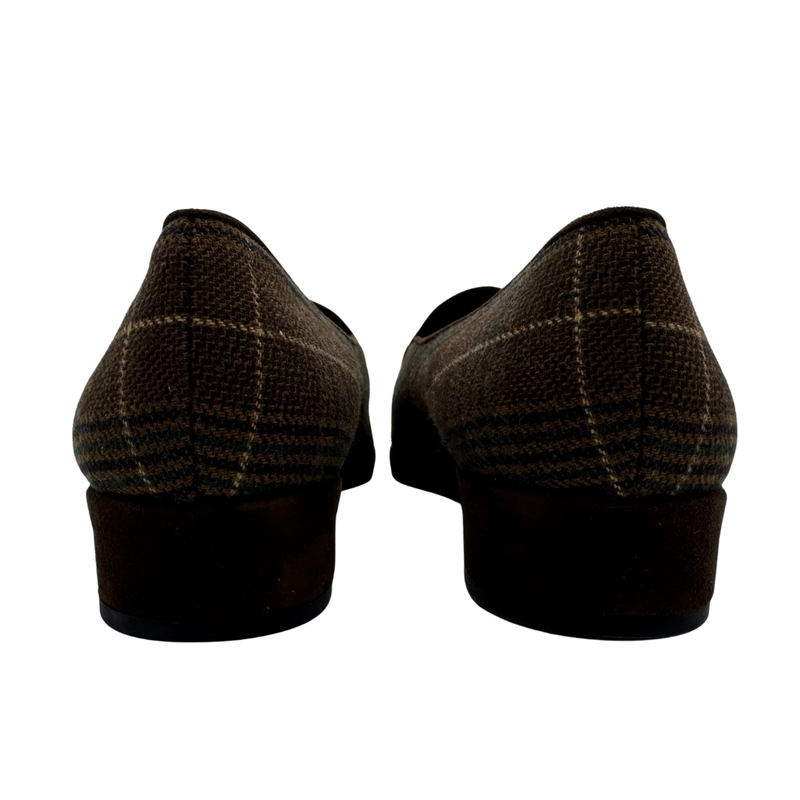 Load image into Gallery viewer, Stuart Weitzman Plaid Velvet Trim Loafers

