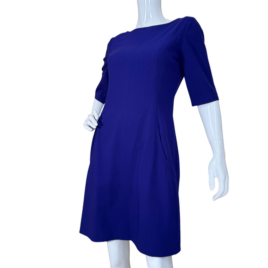 Tahari Royal Blue A-Line Dress offers a sleek and polished look with a minimalist silhouette