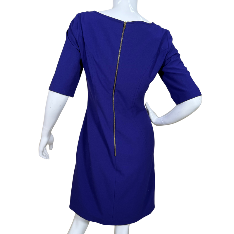 Load image into Gallery viewer, Tahari Royal Blue A-Line Dress offers a sleek and polished look with a minimalist silhouette
