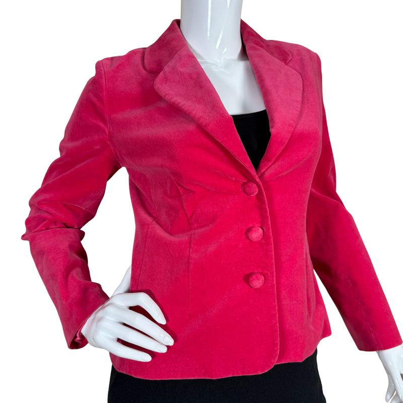 Load image into Gallery viewer, Hot Pink blazer on a mannequin with a white background
