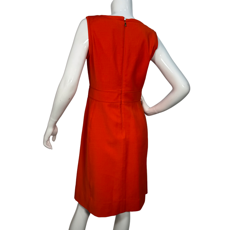 Load image into Gallery viewer, Tory Burch Bright Orange Sleeveless Zip-Front Dress
