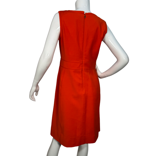 Tory Burch Bright Orange Sleeveless Zip-Front Dress