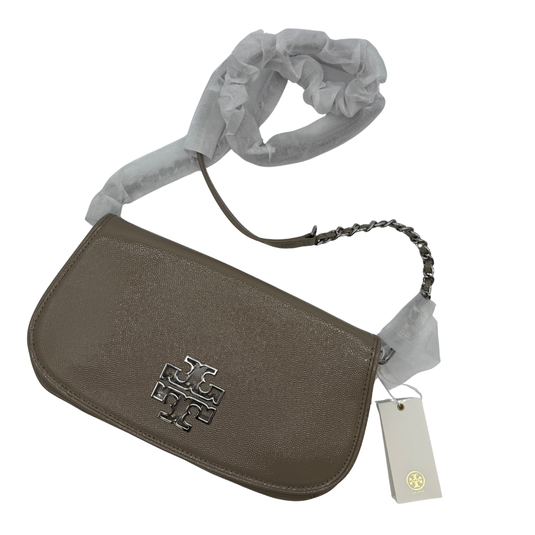 Brown handbag with a visible brand logo on a white background