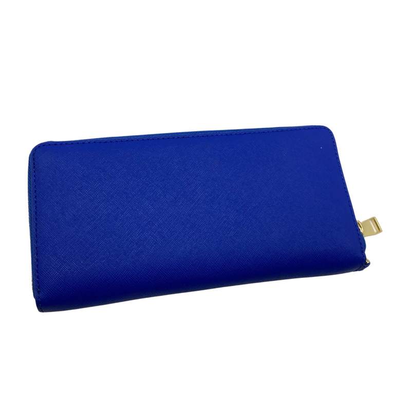 Load image into Gallery viewer, Tory Burch Bright Blue Purse in a striking cobalt blue color is made from high-quality textured leather, it features the iconic Tory Burch logo in gold-tone hardware on the front
