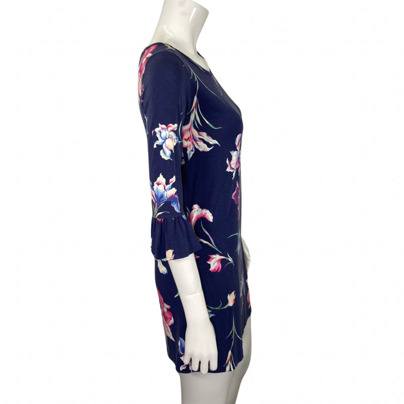 Load image into Gallery viewer, Tori Richards Floral Stretch Dress on mannequin side view
