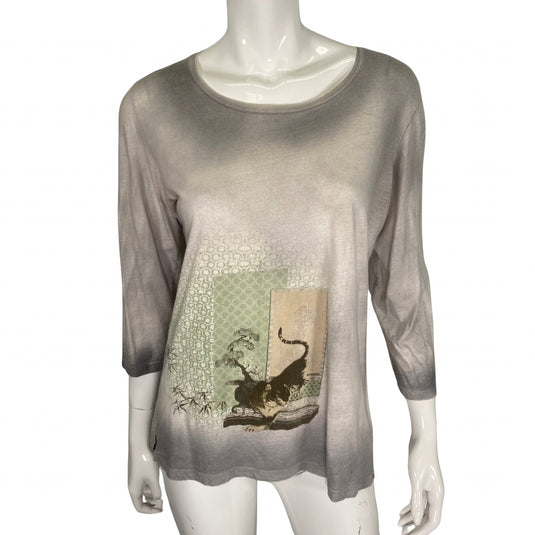 Citron Gray Tiger Quarter Sleeve Shirt on mannequin front view