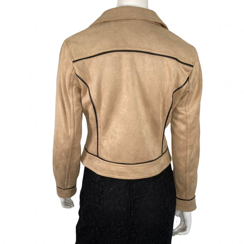 Load image into Gallery viewer, Laundry by Shelli Segal Stylish Beige Jacket backside view
