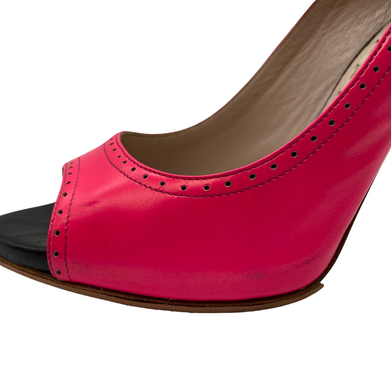 Load image into Gallery viewer, Miu Miu Hot Pink Pump Heels side view inside right
