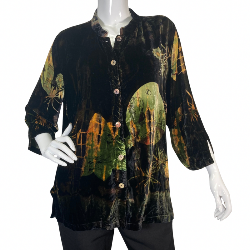 Load image into Gallery viewer, Citron Luxurious Velvet Cardigan Blouse
