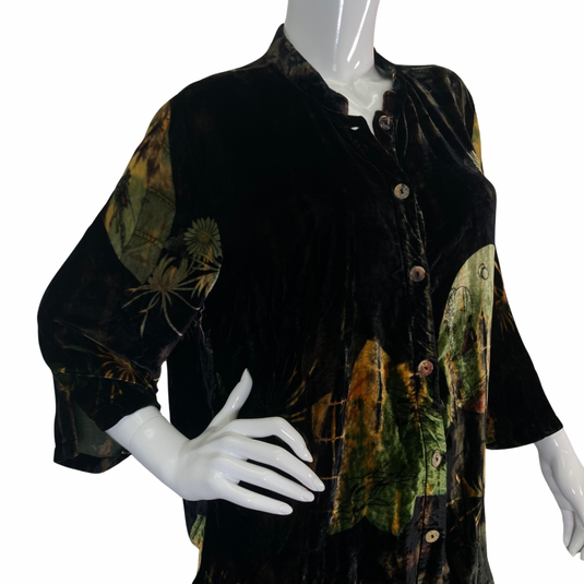 Citron Luxurious Velvet Cardigan Blouse