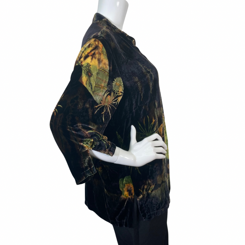 Load image into Gallery viewer, Citron Luxurious Velvet Cardigan Blouse
