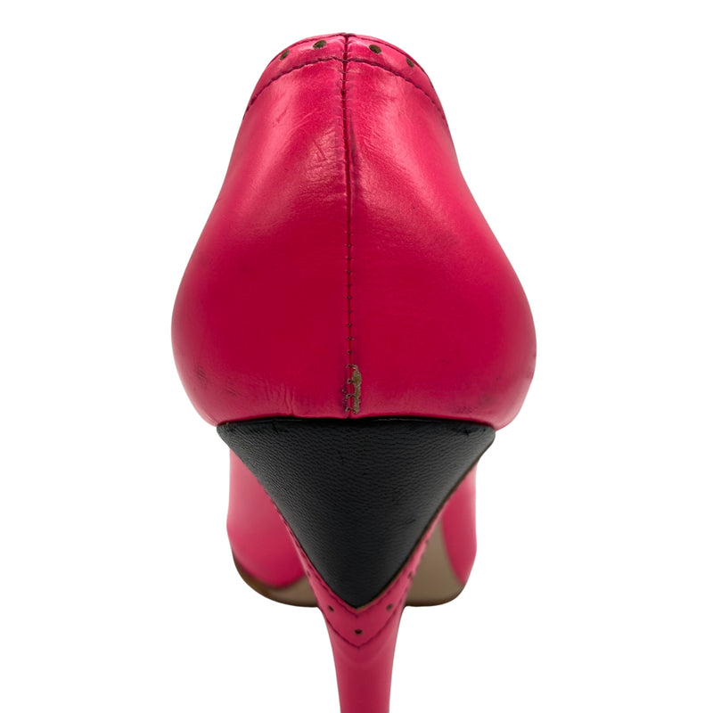 Load image into Gallery viewer, Miu Miu Hot Pink Pump Heels back view
