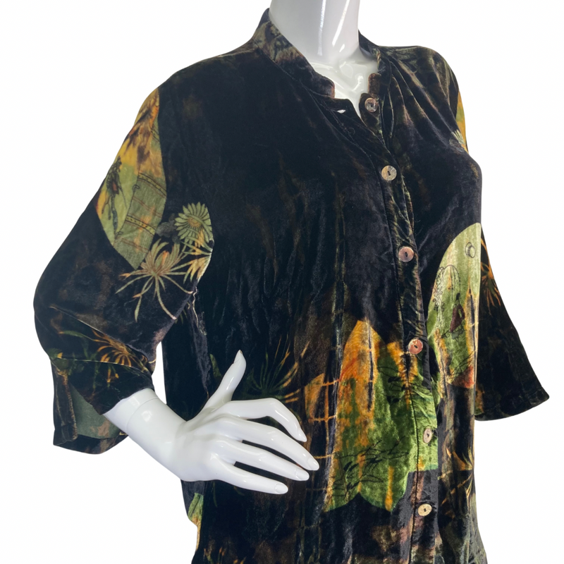 Load image into Gallery viewer, Citron Luxurious Velvet Cardigan Blouse
