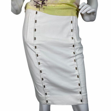 Per Se Cream Pencil Skirt front view