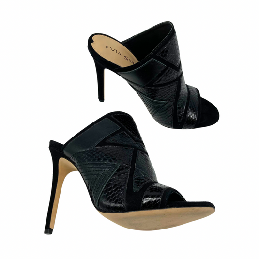 Via Spiga Suede Black Heels