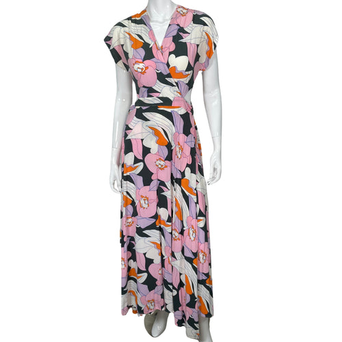 Ava Sky Floral Maxi Dress on mannequin front view