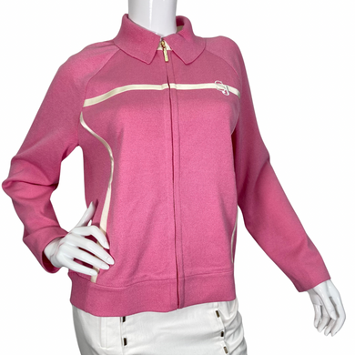 St. John Pink Sport Jacket in a fun, vibrant pink - front view