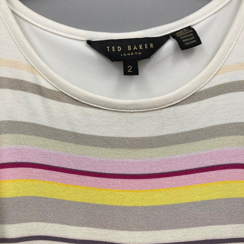 Load image into Gallery viewer, Ted Baker White Striped Midi Dress tag view
