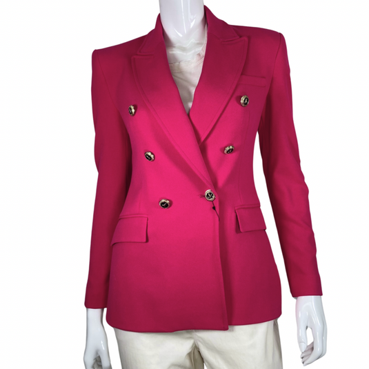 brand new Zara Vibrant Hot Pink Blazer front view 