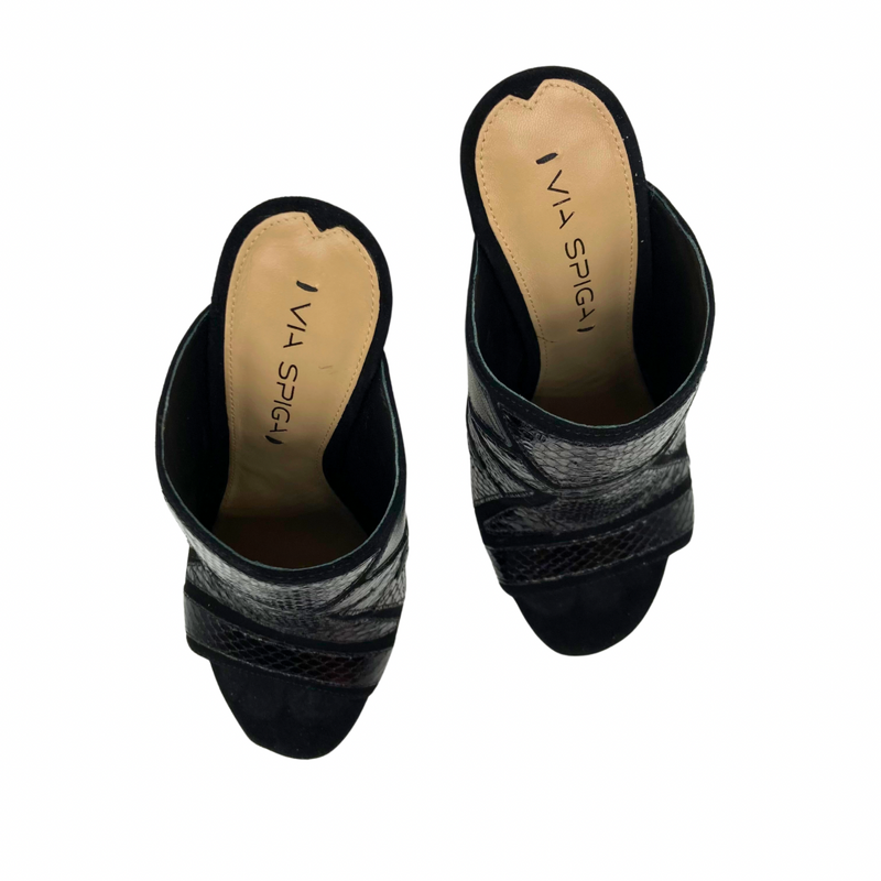 Load image into Gallery viewer, Via Spiga Suede Black Heels
