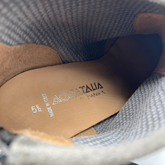 Aquatalia Gray Suede Booties inside view