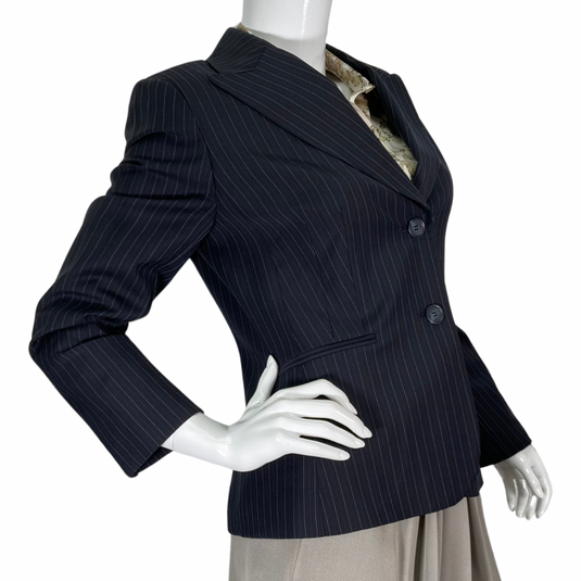 Formal and stylish Ann Taylor Petites Pin-Striped Blazer side view