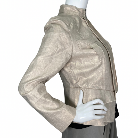 Per Se by Carlise Golden Shimmer Blazer-Jacket zipped side view