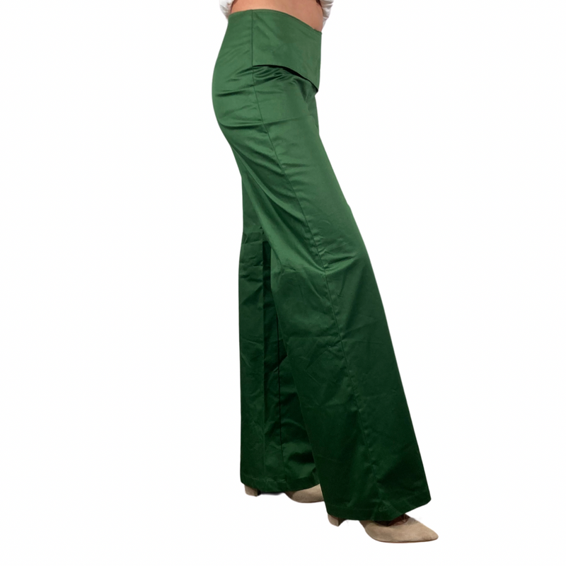 Load image into Gallery viewer, preloved, vibrant and stylish Antoine &amp; Lili Green Low Waist sleek Pants, side view
