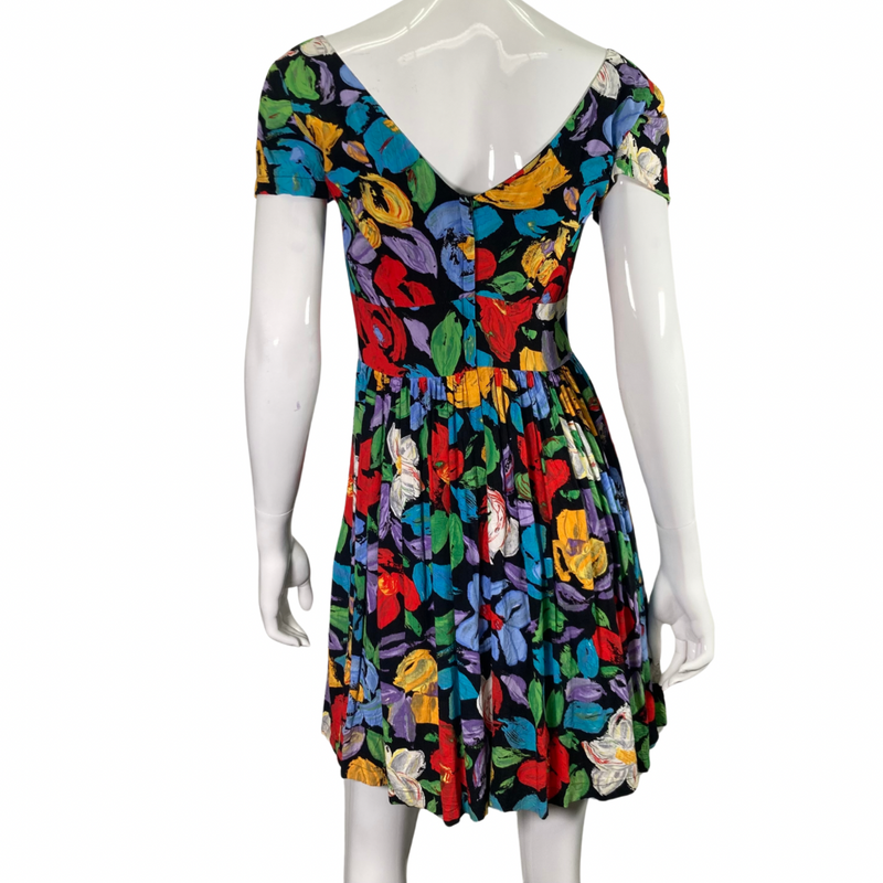 Load image into Gallery viewer, Jam&#39;s World Vibrant Floral Dress backside view
