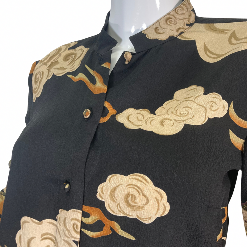 Load image into Gallery viewer, Citron Black Asian - Inspired Dragon Blouse
