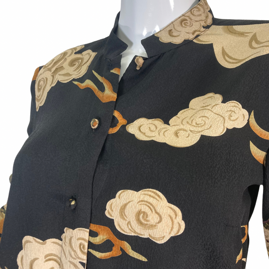 Citron Black Asian - Inspired Dragon Blouse