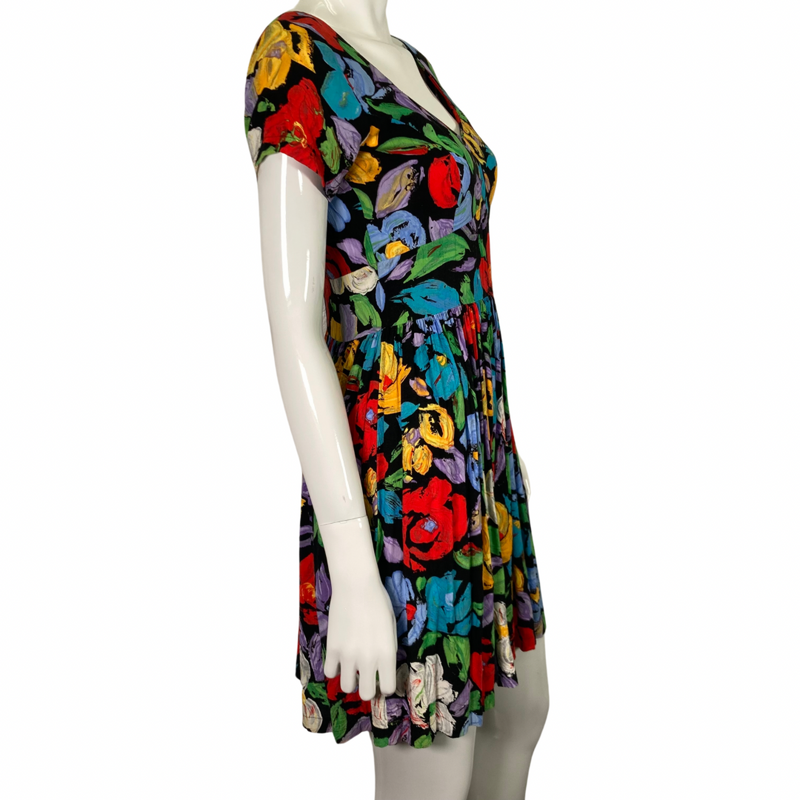 Load image into Gallery viewer, Jam&#39;s World Vibrant Floral Dress side view
