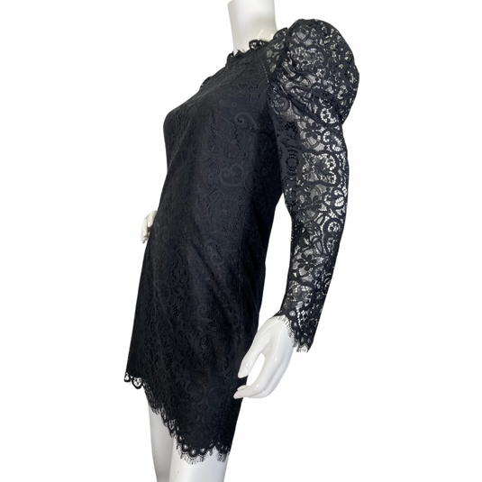 Lilly Pulitzer Elegant Mini Black Lace vintage-inspired dressDress side view