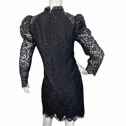 Lilly Pulitzer Elegant Mini Black Lace vintage-inspired dressDress backside view