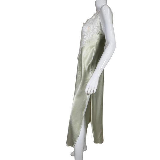 Valentino Intimo and Newman Marcus Sage Green Sleep Gown in a soft, pastel green color